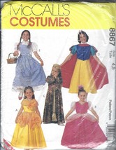 Mc Call&#39;s Pattern 8867 Sz 4/5 Child&#39;s Dorothy, Snow White, Belle, Princess Uncut - £3.96 GBP