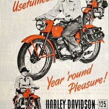 Harley Davidson 125 Motorcycle Tele Glide c1940s Advertisement DWY1A - £23.18 GBP