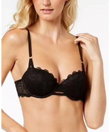 DKNY DK4500 Superior Lace Underwire Balconette Bra Size 36C Black New - $9.89