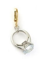 Juicy Couture Charm 2008 Engagement Ring Silver Gold NIB - $97.02