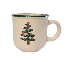 Christmas Tree Sponged Coffee Tea Cup Mug by Furio Italy Holiday READ - £5.48 GBP