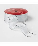 Wondershop 2&quot; Silver Foil Snowflake Christmas Ribbon 75ft Silver - €8,29 EUR