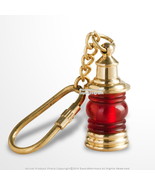 Vintage Style Handmade Brass Miniature Nautical Red Ship Lantern Keychain - £6.99 GBP
