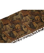 Croscill Safari Animal Print Tapestry Valance With Fringe 50X16&quot; Polyest... - $29.70