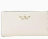 New Kate Spade Staci Large Slim Bifold Wallet Saffiano Leather Parchment - £53.09 GBP