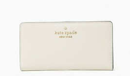 New Kate Spade Staci Large Slim Bifold Wallet Saffiano Leather Parchment - £52.79 GBP