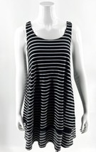 Puella Anthropologie Striped Duet Dress Size S Black White Crisscross Back - $34.65