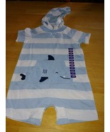 CARTER&#39;S INFANT BOYS 1-PC HOODED COTTON SUMMER BLUE/WHITE SUIT-24 MO.-NW... - $8.03 CAD