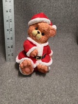 Vintage Christmas Bear Flocked / Velvet Suit 6&quot; - £5.30 GBP