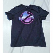 Ghostbusters T-Shirt Size Large 42/44 Black Purple Pink Graphic Mad Engi... - $14.66