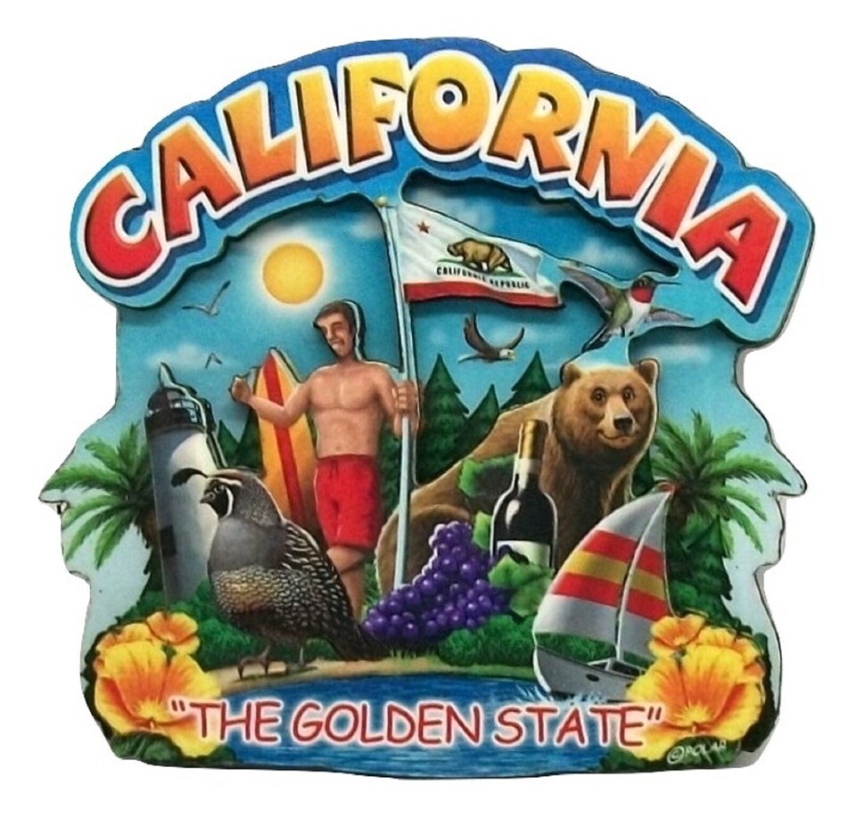 California The Golden State Artwood Montage Fridge Magnet - $7.49