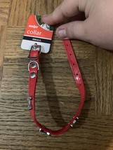 Meijer Dog Collar Small Red Vinyl/ Bone Jewel - £9.38 GBP