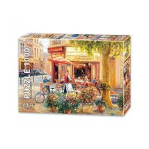 LaModaHome 1000 Piece Cafe Corner, Paris Jigsaw Puzzle for Family Friend Game Ni - £24.99 GBP