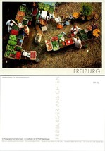 Germany Freiburg i. Breisgau Münsterplatz Square Market Stalls Vintage Postcard - £7.34 GBP