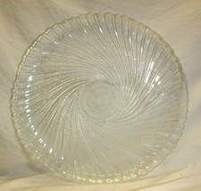 Seabreeze Arcoroc Serving Platter Swirled Scalloped Clear - £23.73 GBP