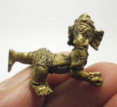 Crawling Baby Ganesh mini brass amulet statue figurine Lord Ganesha ganapati min - £24.45 GBP