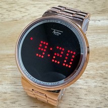 Techno Pave Touch Red LED Digital Quartz Watch Men Rose Gold Tone New Battery 7&quot; - £22.84 GBP
