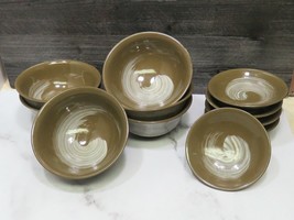 Vtg Mid Century Japanese Amthor Imports Pottery Rice Bowls &amp; Sauce Dishe... - $63.36