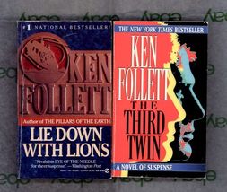LOT of TWO paperback books by KEN FOLLETT * THIRD WIN &amp; LIE DOWN with LIONS - $4.46