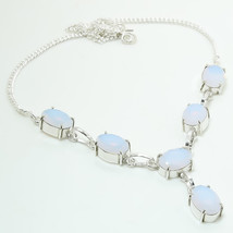 Milky Opal Oval Shape Handmade Fashion Ethnic Necklace Jewelry 18&quot; SA 2159 - £4.78 GBP