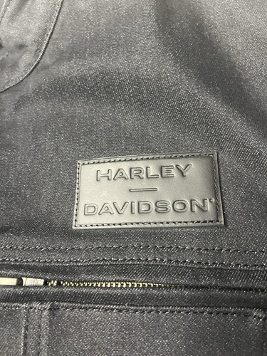Harley Davidson Chisel Denim Trucker Riding Jacket Men's 2XL Black Motorcycle Item image 2