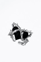 Videmus Omnia Tainted Love Stone Heart Open Ring Size One Size - $889.64 MXN