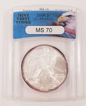 2006 Silver American Eagle Graded by ANACS as MS70 Nice Rim Toning - £120.48 GBP