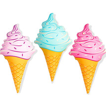 Novelty Place Giant Inflatable Ice Cream Cone Set for Kids &amp; Adults 3 Pack - £9.28 GBP