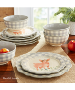 The Pioneer Woman Gingham Grey Stoneware Dinnerware Set-12 pcs  - $119.94 CAD