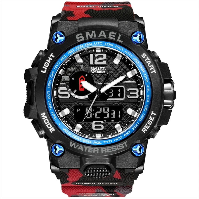 Men Watch  SMAEL Watch for Men  Dual Time Display LED Backlight Electronic Stopw - £49.47 GBP