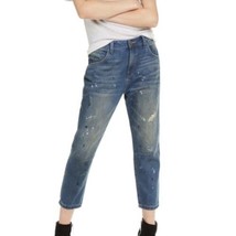 WILDFOX NWT Baggy Crop Paint Splatter Distressed Jeans Da Vinci Wash Size 24 - £37.14 GBP