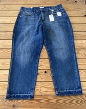 Good American NWT Women’s Fray Hem Cropped Jeans size 12 Blue AI - $58.41