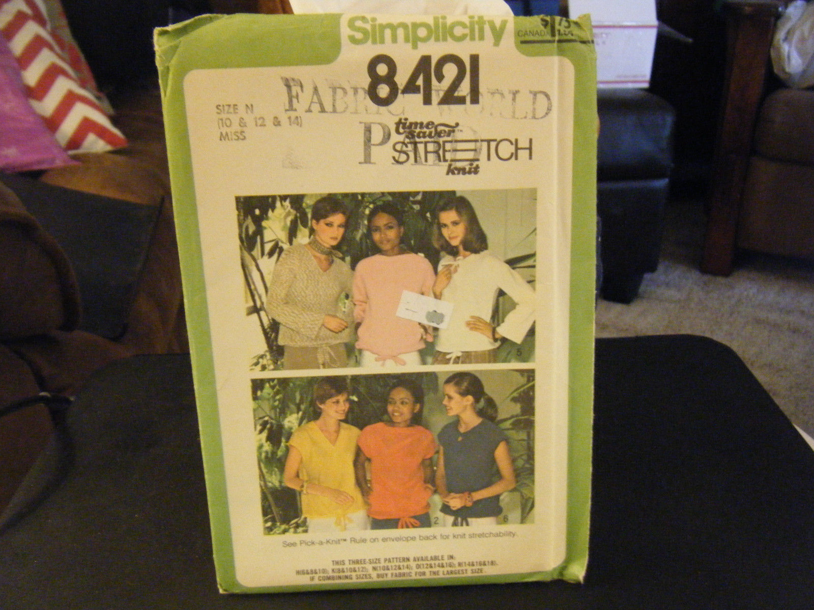 Primary image for Simplicity 8421 Misses Pullover Tops Pattern - Size 10/12/14 Bust 32 1/2-36