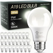 Tjoy 24 Pack A19 Led Light Bulbs, 60 Watt Equivalent Led Bulb,, Ul Listed - £28.56 GBP