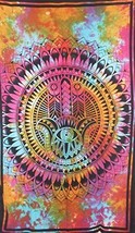 Traditional Jaipur Tie Dye Hamsa Hand Tapestry, Fatima Hand Wall Hanging, Indian - £22.21 GBP