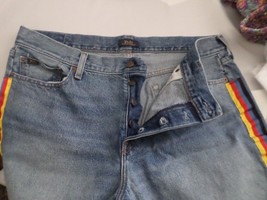 Polo Ralph Lauren Avery Boyfriend Side Ribbon Stripe Cropped Jeans Sz 32 - £31.01 GBP