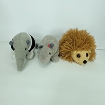 Lot Of 3 Ty Tank Armadillo Hedgehog Herbert Anteater Beanie Baby Plush S... - £18.17 GBP