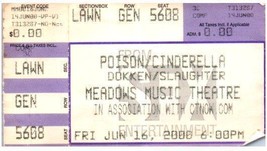 Vintage Poison Cendrillon Ticket Stub Juin 16 2000 Hartford Connecticut - $34.63