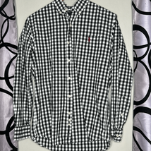 US Polo Assn Shirt Men&#39;s Small S Black White Check Logo Button Down Long... - £9.25 GBP