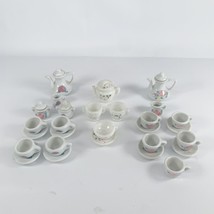 Miniature Porcelain Tea Set Lot Vintage China Milk Glass Japan Cups Teapot - $24.95