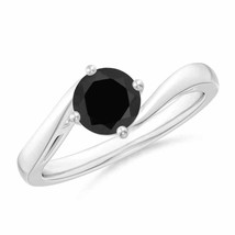 ANGARA 6mm Black Onyx Solitaire Ring in Sterling Silver for Women, Girls - £201.48 GBP