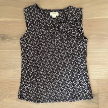 Anthropologie Maeve Cat Print Jacquard Sleeveless Blouse XS - $24.99