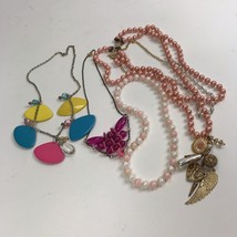 Necklace Lot Vintage Plastic Beads Pink Pastels pop bead buttons - £15.76 GBP