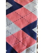 One (1) Pair ~ STATEMENT ~ Coral &amp; Navy ~ ARGYLE Socks ~ Men&#39;s Size 8-12 - $28.06 CAD