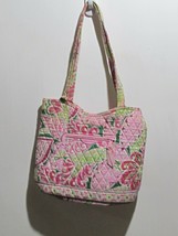 Vera Bradley BAG Petal Pink Green Paisley Shoulder TOTE w Wallet - £15.81 GBP