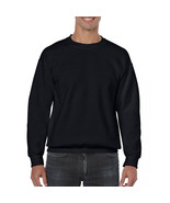 Gildan  Mens Basics Black Sweatshirt   Crew Neck Pullover Thick &amp; Heavy ... - $370.44 MXN+