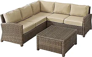 Crosley Furniture KO70019WB-SA Bradenton Outdoor Wicker 4-Piece Sectiona... - $2,894.99