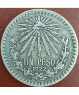 1922 Mexico 1-Peso Old Coin 72% Silver Bullion Vintage Foreign Money Col... - £30.63 GBP