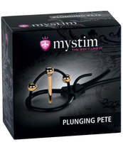 Mystim Plunging Pete w/Corona Strap &amp; Urethral Sound - Black/Gold - £101.96 GBP