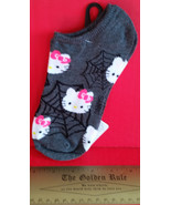 Hello Kitty Girl Clothes 4-10 No Show Shorty Sock Pair Gray Spider Web A... - £1.49 GBP